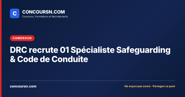 Illustration de l’article : DRC recrute 01 Spécialiste Safeguarding & Code de Conduite
