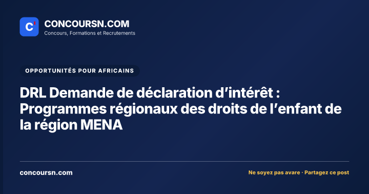 Illustration de l’article : DRL Demande de déclaration d’intérêt : Programmes régionaux des droits de l’enfant de la région MENA