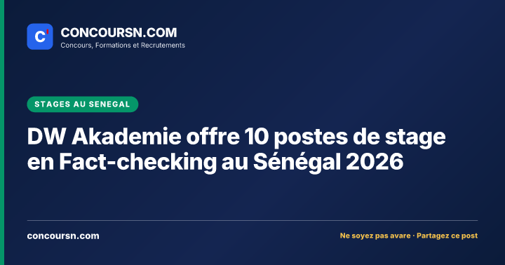 Illustration de l’article : DW Akademie offre 10 postes de stage en Fact-checking au Sénégal 2026