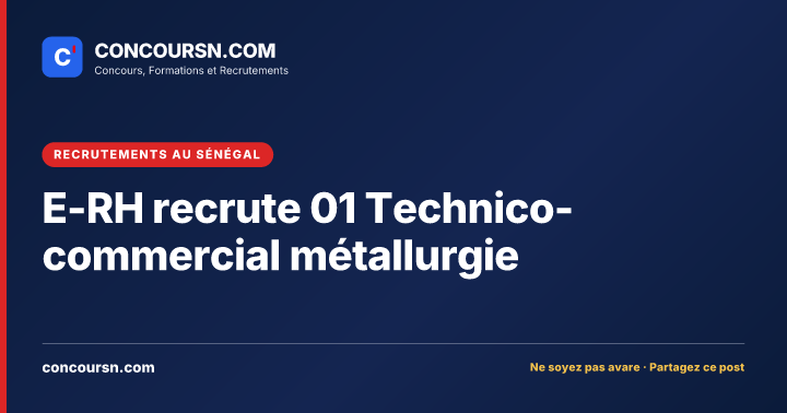 Illustration de l’article : E-RH recrute 01 Technico-commercial métallurgie