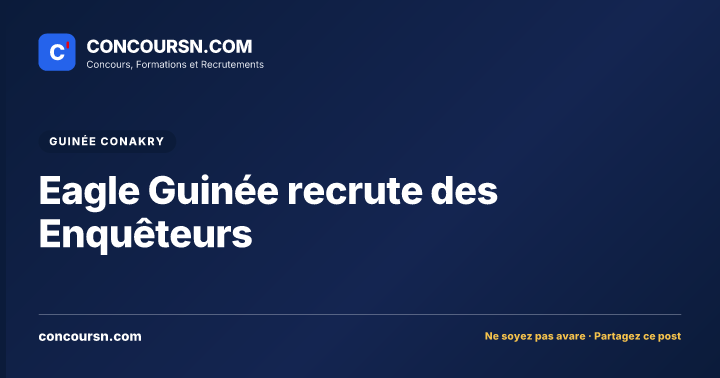 Illustration de l’article : Eagle Guinée recrute des Enquêteurs