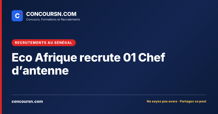 Illustration de l’article : Eco Afrique recrute 01 Chef d’antenne