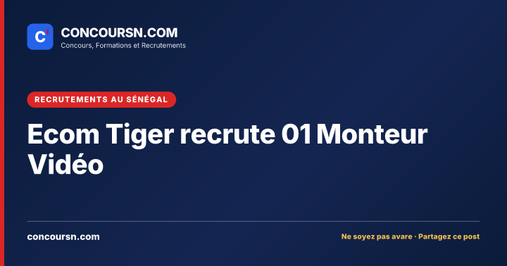 Illustration de l’article : Ecom Tiger recrute 01 Monteur Vidéo