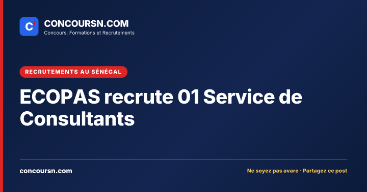 Illustration de l’article : ECOPAS recrute 01 Service de Consultants