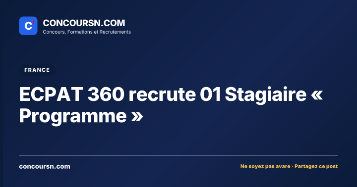 Illustration de l’article : ECPAT 360 recrute 01 Stagiaire « Programme »