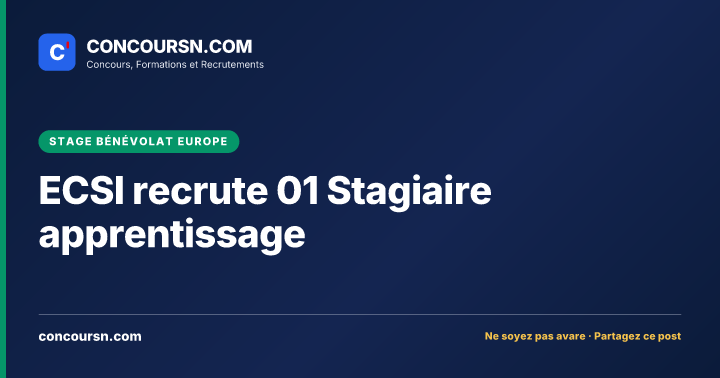 Illustration de l’article : ECSI recrute 01 Stagiaire apprentissage
