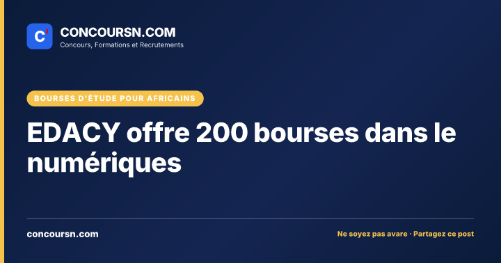EDACY offre 200 bourses dans le numériques