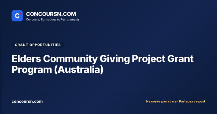 Illustration de l’article : Elders Community Giving Project Grant Program (Australia)