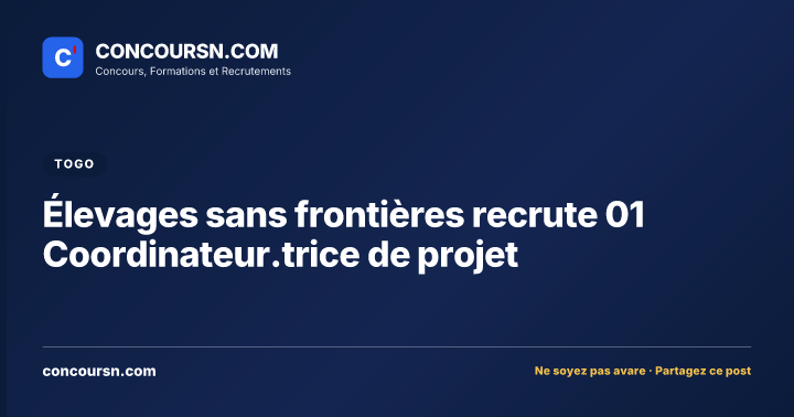 Illustration de l’article : Élevages sans frontières recrute 01 Coordinateur.trice de projet