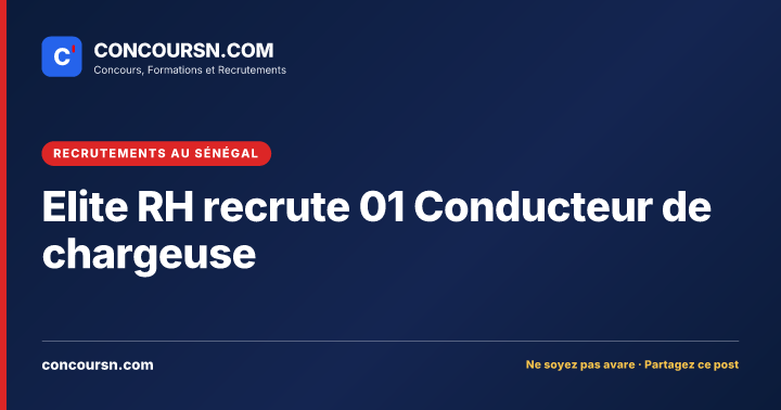 Illustration de l’article : Elite RH recrute 01 Conducteur de chargeuse