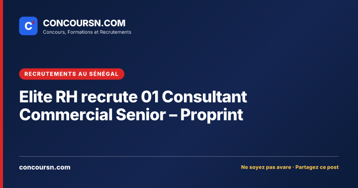 Illustration de l’article : Elite RH recrute 01 Consultant Commercial Senior – Proprint