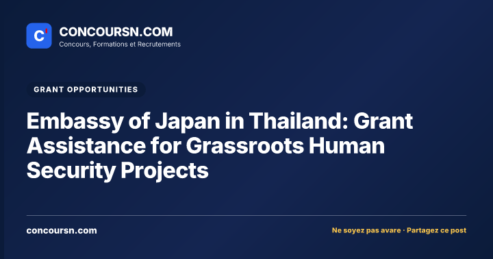 Illustration de l’article : Embassy of Japan in Thailand: Grant Assistance for Grassroots Human Security Projects