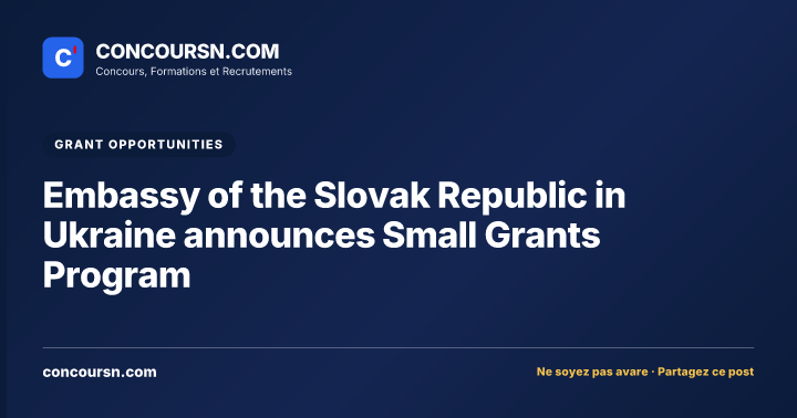 Embassy of the Slovak Republic in Ukraine announces Small Grants Program