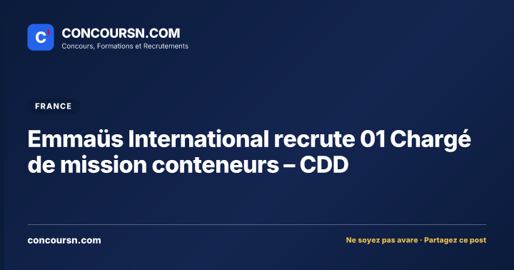 Illustration de l’article : Emmaüs International recrute 01 Chargé de mission conteneurs – CDD