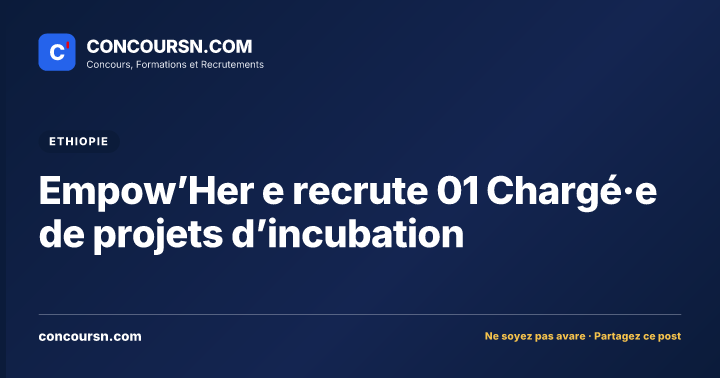 Empow’Her e recrute 01 Chargé·e de projets d’incubation