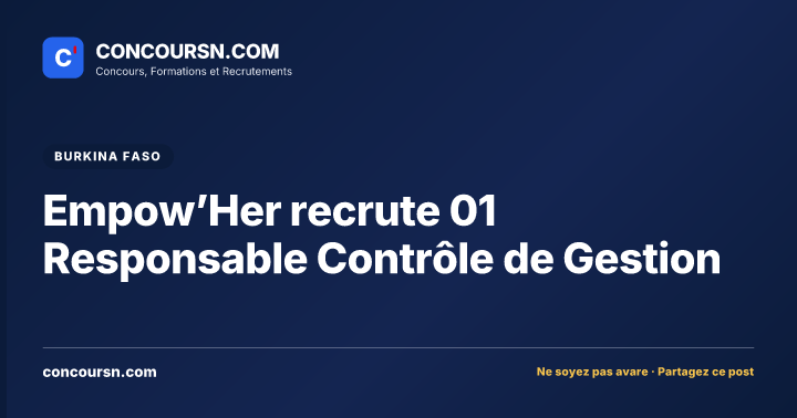 Illustration de l’article : Empow’Her recrute 01 Responsable Contrôle de Gestion