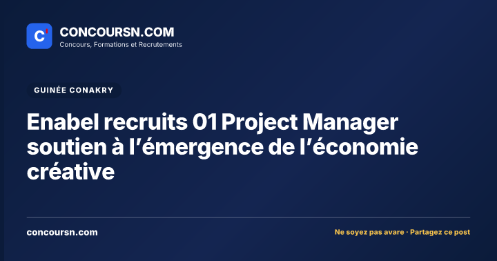 Illustration de l’article : Enabel recruits 01 Project Manager soutien à l’émergence de l’économie créative