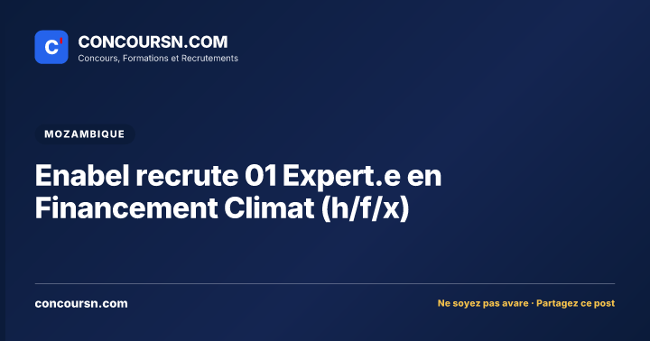 Illustration de l’article : Enabel recrute 01 Expert.e en Financement Climat (h/f/x)