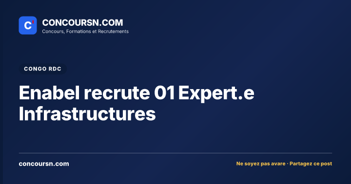 Illustration de l’article : Enabel recrute 01 Expert.e Infrastructures