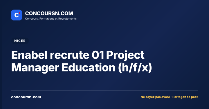 Illustration de l’article : Enabel recrute 01 Project Manager Education (h/f/x)