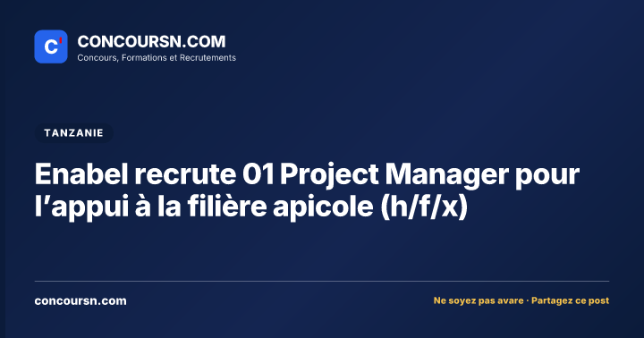 Illustration de l’article : Enabel recrute 01 Project Manager pour l’appui à la filière apicole (h/f/x)
