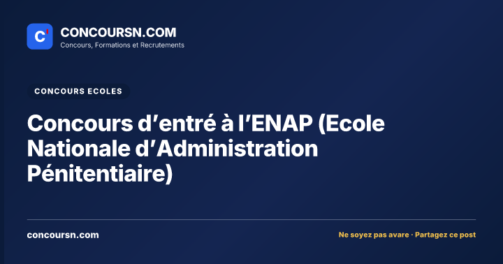 Illustration de l’article : Concours d’entré à l’ENAP (Ecole Nationale d’Administration Pénitentiaire)