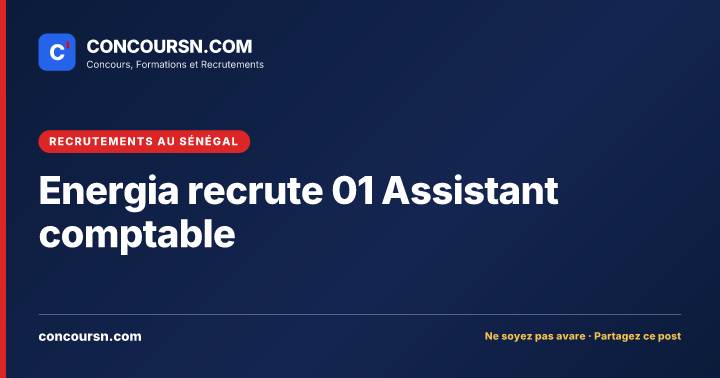 Illustration de l’article : Energia recrute 01 Assistant comptable