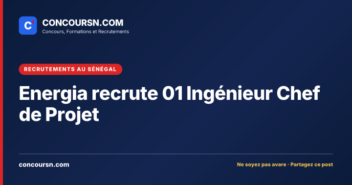 Illustration de l’article : Energia recrute 01 Ingénieur Chef de Projet