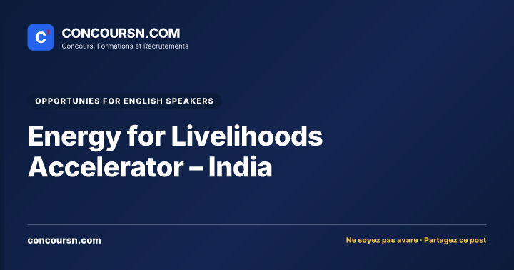 Illustration de l’article : Energy for Livelihoods Accelerator – India
