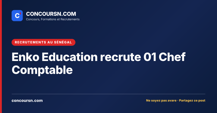 Illustration de l’article : Enko Education recrute 01 Chef Comptable