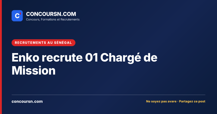 Illustration de l’article : Enko recrute 01 Chargé de Mission