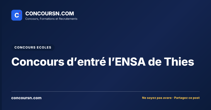 Illustration de l’article : Concours d’entré l’ENSA de Thies