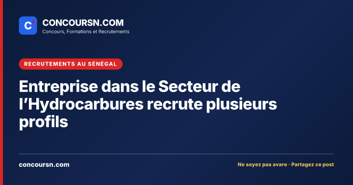 Illustration de l’article : Entreprise dans le Secteur de l’Hydrocarbures recrute plusieurs profils