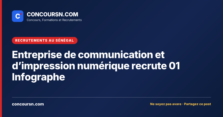 Illustration de l’article : Entreprise de communication et d’impression numérique recrute 01 Infographe