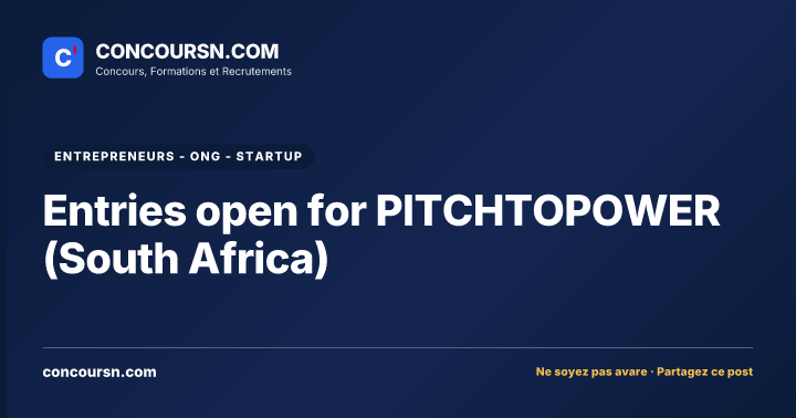 Illustration de l’article : Entries open for PITCHTOPOWER (South Africa)