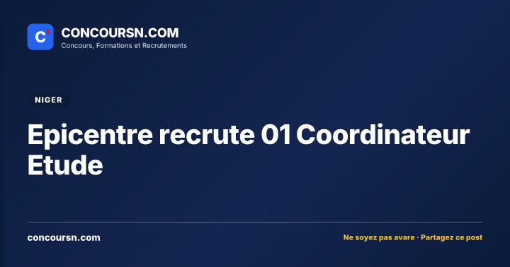 Illustration de l’article : Epicentre recrute 01 Coordinateur Etude