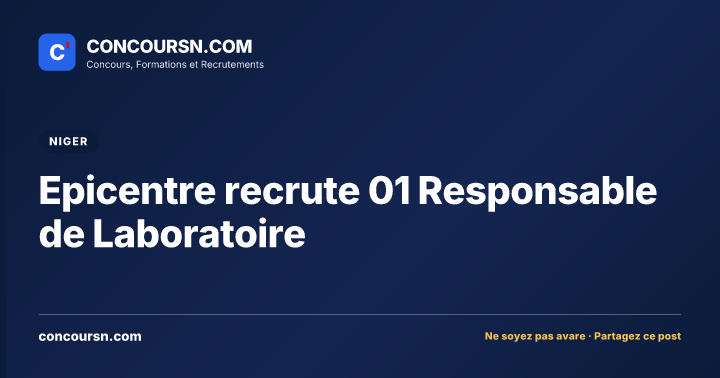 Illustration de l’article : Epicentre recrute 01 Responsable de Laboratoire