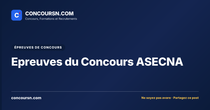 Illustration de l’article : Epreuves du Concours ASECNA