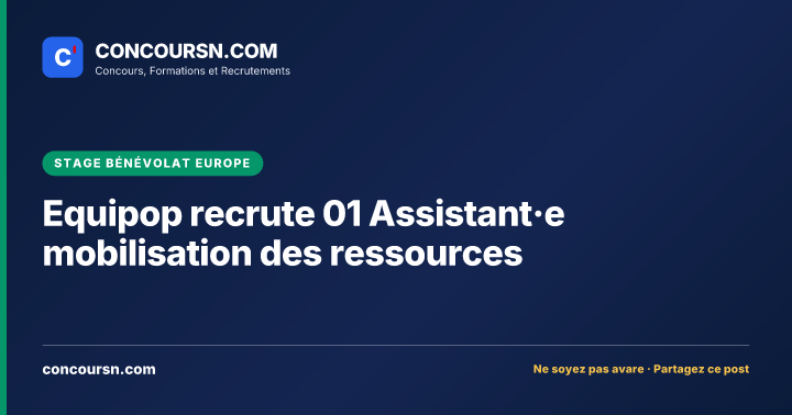 Illustration de l’article : Equipop recrute 01 Assistant·e mobilisation des ressources