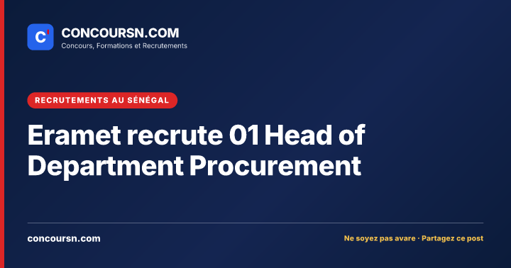 Illustration de l’article : Eramet recrute 01 Head of Department Procurement