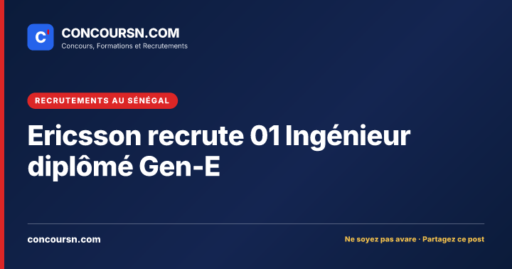 Illustration de l’article : Ericsson recrute 01 Ingénieur diplômé Gen-E