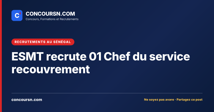 Illustration de l’article : ESMT recrute 01 Chef du service recouvrement