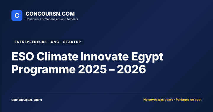 ESO Climate Innovate Egypt Programme 2025 – 2026
