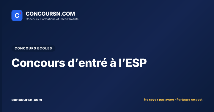 Illustration de l’article : Concours d’entré à l’ESP