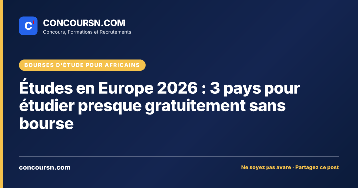 Illustration de l’article : Études en Europe 2026 : 3 pays pour étudier presque gratuitement sans bourse