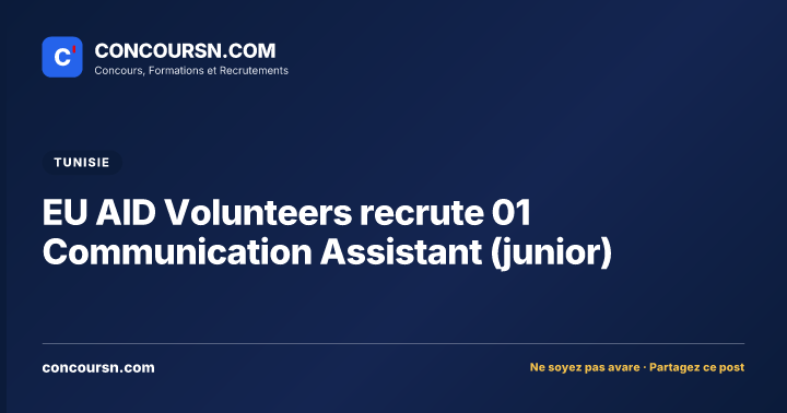 Illustration de l’article : EU AID Volunteers recrute 01 Communication Assistant (junior)