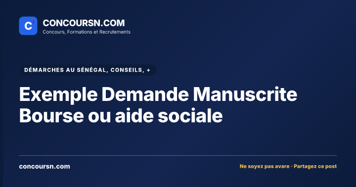 Illustration de l’article : Exemple Demande Manuscrite Bourse ou aide sociale
