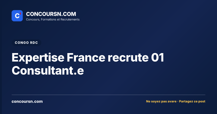 Illustration de l’article : Expertise France recrute 01 Consultant.e