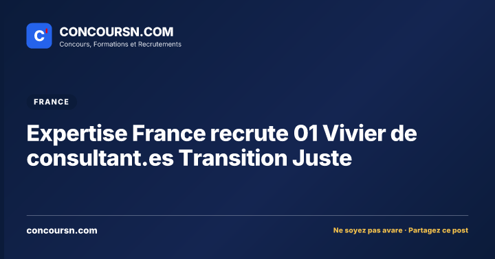 Illustration de l’article : Expertise France recrute 01 Vivier de consultant.es Transition Juste