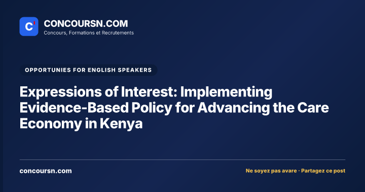 Illustration de l’article : Expressions of Interest: Implementing Evidence-Based Policy for Advancing the Care Economy in Kenya